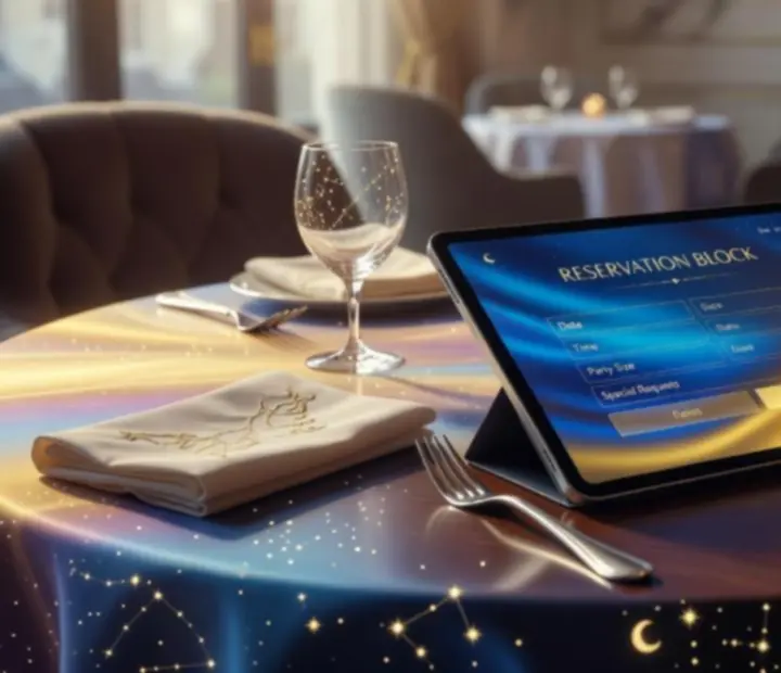 Invités faisant une réservation pour une soirée au restaurant