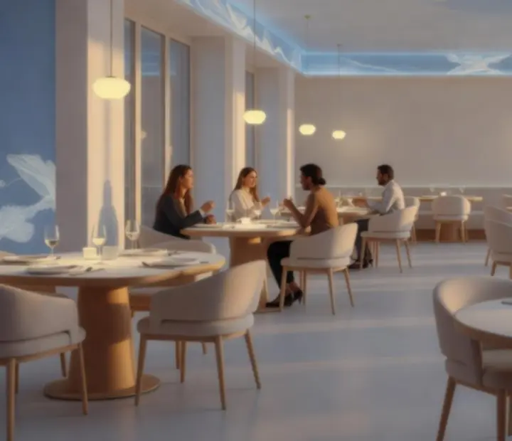 Salle du restaurant Choix Sorties en soirée, ambiance lumineuse et chaleureuse